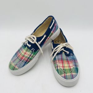 Polo Ralph Lauren Sneaker Shoe Lilia Madras Plaid Fabric Women's 6.5